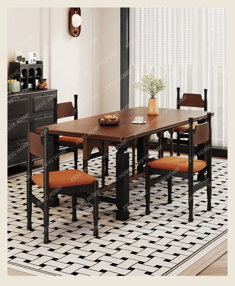 Retro all solid wood dining table restaurant large board table small household
Retro all solid wood dining table restaurant large board table small household