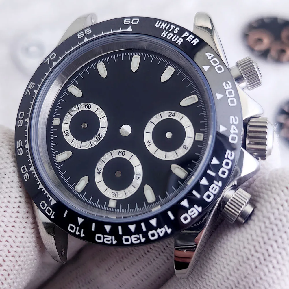 39.3MM Men's Watch Gold And Silver Stainless Steel Case And 29MM Dial For VK63 Movement Watch Accessories Waterproof
39.3MM Men's Watch Gold And Silver Stainless Steel Case And 29MM Dial For VK63 Movement Watch Accessories Waterproof