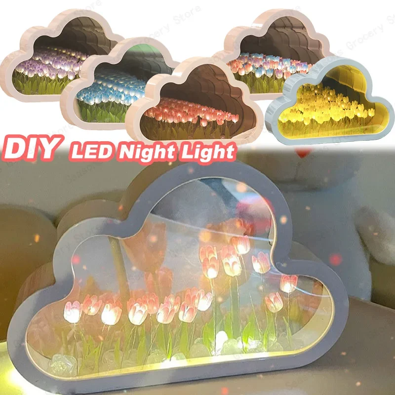 Handmade Cloud Tulip Night Light Energy Efficient LED Mood Lamp DIY Craft 3D Flower Simulation Decor for Birthday Gift
Handmade Cloud Tulip Night Light Energy Efficient LED Mood Lamp DIY Craft 3D Flower Simulation Decor for Birthday Gift