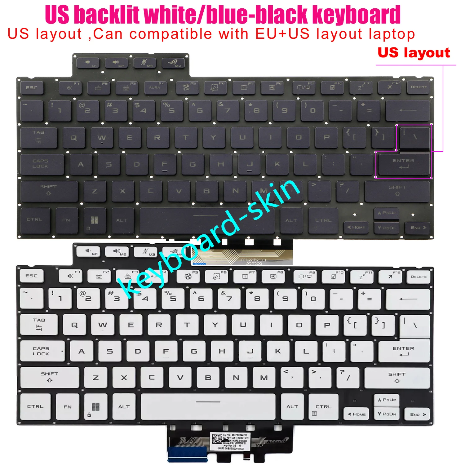US Backlit No-Palmrest Keyboard For ASUS ROG Zephyrus G14 Series GA402 GA402R GA402RJ GA402RK GA402RU GA402X GA402XV GA402XZ
US Backlit No-Palmrest Keyboard For ASUS ROG Zephyrus G14 Series GA402 GA402R GA402RJ GA402RK GA402RU GA402X GA402XV GA402XZ
