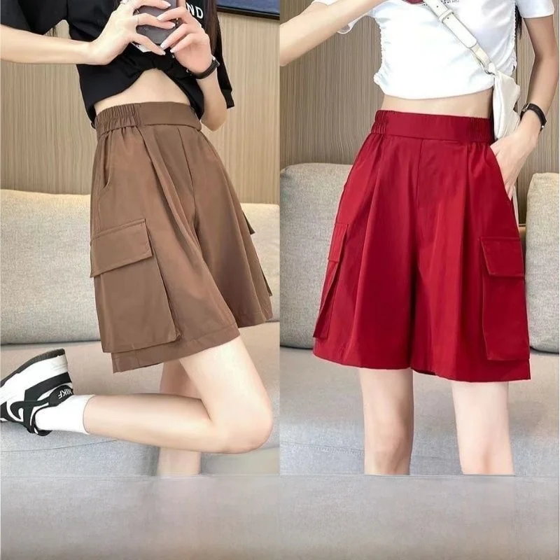 High Waist Ice Silk Quick Dry Thin Summer Workwear Shorts Women's Wide Leg Pants A-Line -length Casual Trousers
High Waist Ice Silk Quick Dry Thin Summer Workwear Shorts Women's Wide Leg Pants A-Line -length Casual Trousers