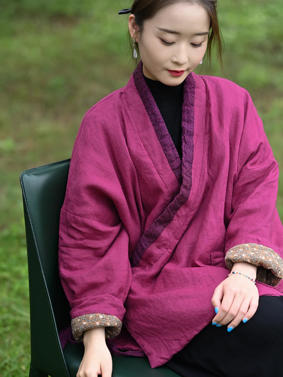 Original Cotton Linen Women's Coat Belted Warmth Ethnic New Chinese Sle V-Ne Long Sve Mid-Length Pure Color Commute
Original Cotton Linen Women's Coat Belted Warmth Ethnic New Chinese Sle V-Ne Long Sve Mid-Length Pure Color Commute