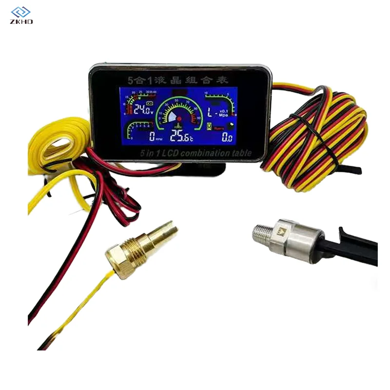 5 in 1 LCD 12v/24v Excavator Truck Car Oil Pressure Voltmeter Volt Water Temperature Fuel Gauge Temperature Sensor Voltmeter Car
5 in 1 LCD 12v/24v Excavator Truck Car Oil Pressure Voltmeter Volt Water Temperature Fuel Gauge Temperature Sensor Voltmeter Car