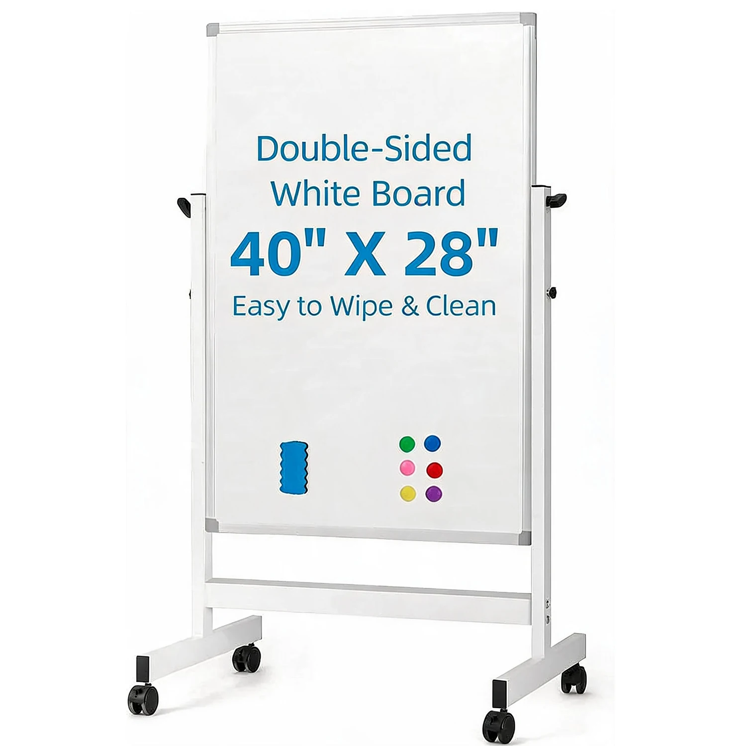 40x28 Rolling Whiteboard Double Sided Magnetic Dry Erase Board On Wheels, Height Adjustable Mobile Whiteboard For Office Classroom Home
40x28 Rolling Whiteboard Double Sided Magnetic Dry Erase Board On Wheels, Height Adjustable Mobile Whiteboard For Office Classroom Home