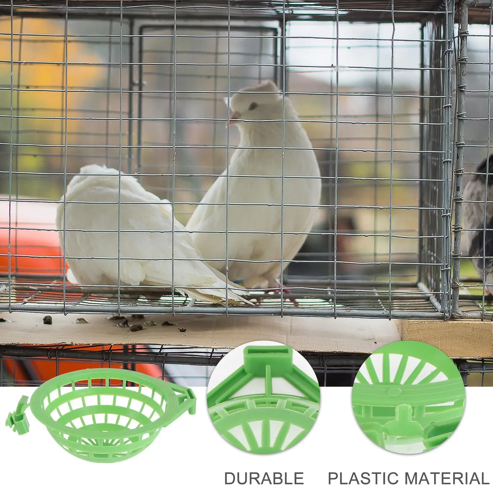 2PCS Large Bird Nest Basin Green Color Breeding Pigeon Quail Nesting Holder Plastic Bird Supplies Easy Install Remove
2PCS Large Bird Nest Basin Green Color Breeding Pigeon Quail Nesting Holder Plastic Bird Supplies Easy Install Remove