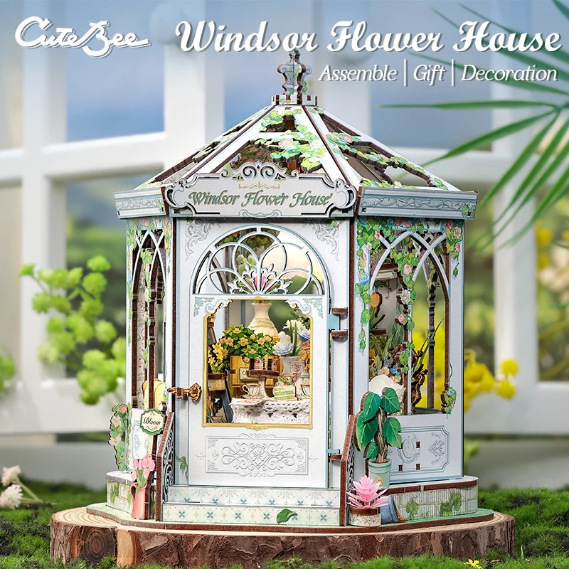 CUTEBEE DIY Book Nook Kit Windsor Flower House Wooden Bookshelf Insert 3D Building Model Miniature Dollhouse for Adults Gift
CUTEBEE DIY Book Nook Kit Windsor Flower House Wooden Bookshelf Insert 3D Building Model Miniature Dollhouse for Adults Gift