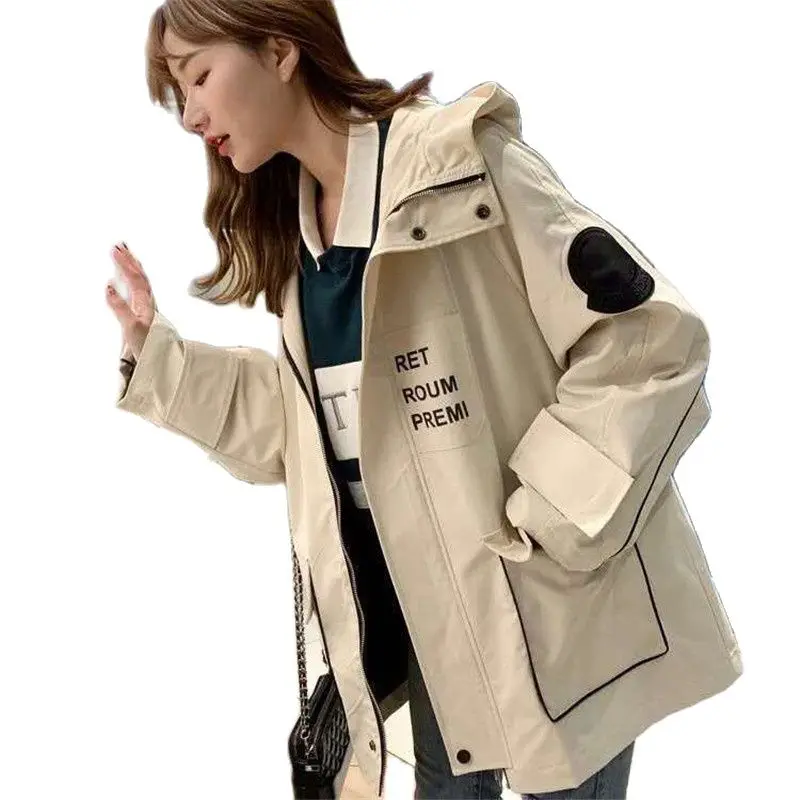 Women Tooling Jacket Female Spring Autumn BF2021 New Trendy Wild Hooded Windbreaker Student Loose Trench Coat Pure Color W54
Women Tooling Jacket Female Spring Autumn BF2021 New Trendy Wild Hooded Windbreaker Student Loose Trench Coat Pure Color W54
