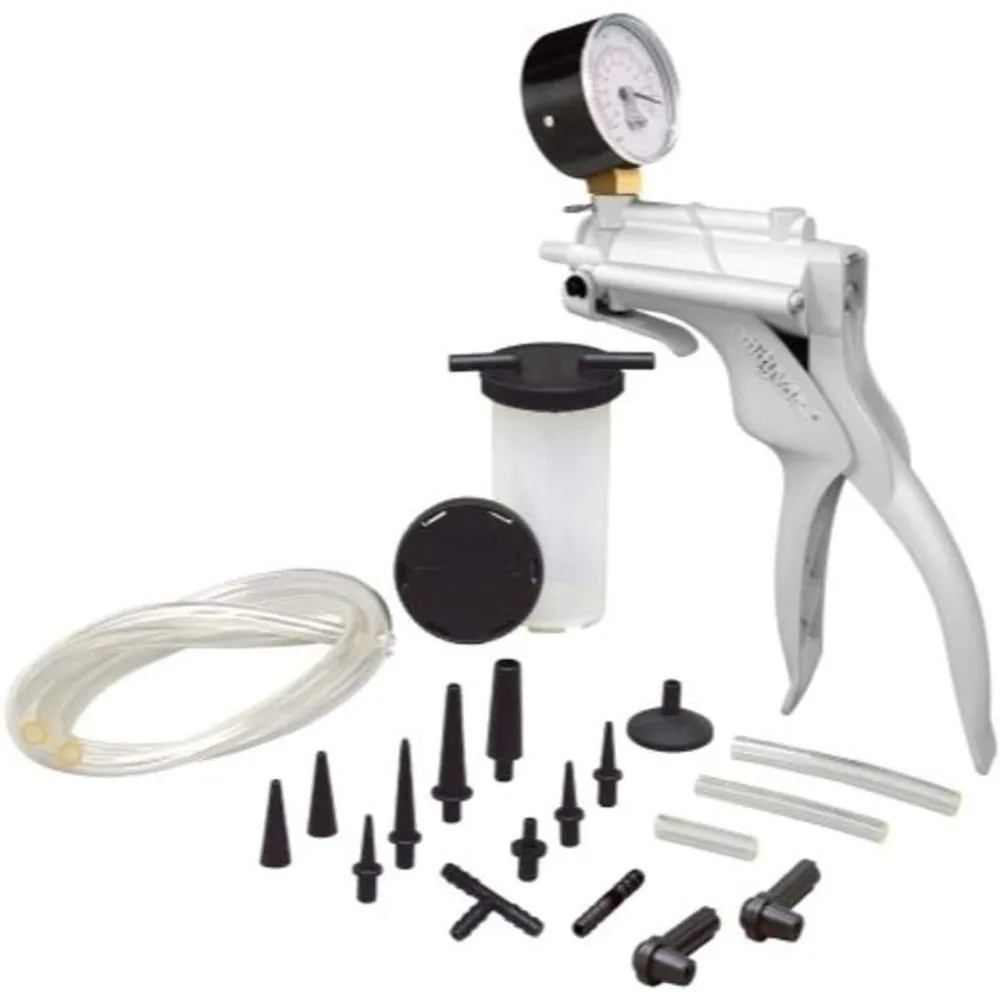 MV8000 Automotive Tune-up and Brake Bleeder Kit, Selectline Hand Pump (MV8010),4.5oz Fluid Reservoir,4 Tapered Adapters
MV8000 Automotive Tune-up and Brake Bleeder Kit, Selectline Hand Pump (MV8010),4.5oz Fluid Reservoir,4 Tapered Adapters