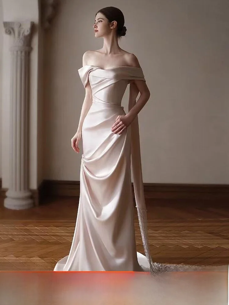 Ele Satin Light Wedding Dr One oulder Engagement Gown Slimming Travel Photoaphy Ouound Wedding Dr
Ele Satin Light Wedding Dr One oulder Engagement Gown Slimming Travel Photoaphy Ouound Wedding Dr