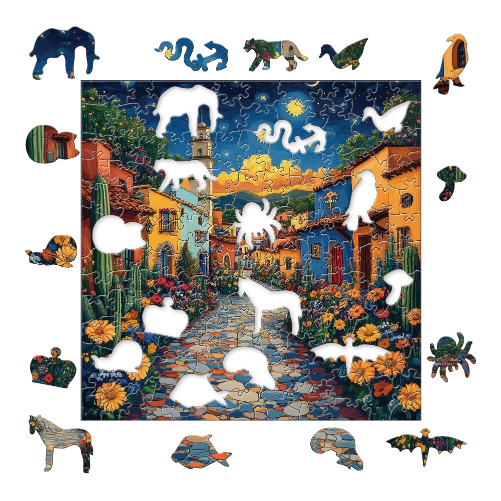Starry Night Street Irregular Wooden Puzzle Adults Fun Room Decor Anti Stress Fidget Toys Town Juegos de Mesa Creative Best Gift
Starry Night Street Irregular Wooden Puzzle Adults Fun Room Decor Anti Stress Fidget Toys Town Juegos de Mesa Creative Best Gift