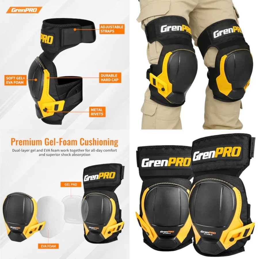 Knee Pads for Work - Heavy Duty EVA Gel Support for Construction, Flooring, Gardening and Cleaning
Knee Pads for Work - Heavy Duty EVA Gel Support for Construction, Flooring, Gardening and Cleaning