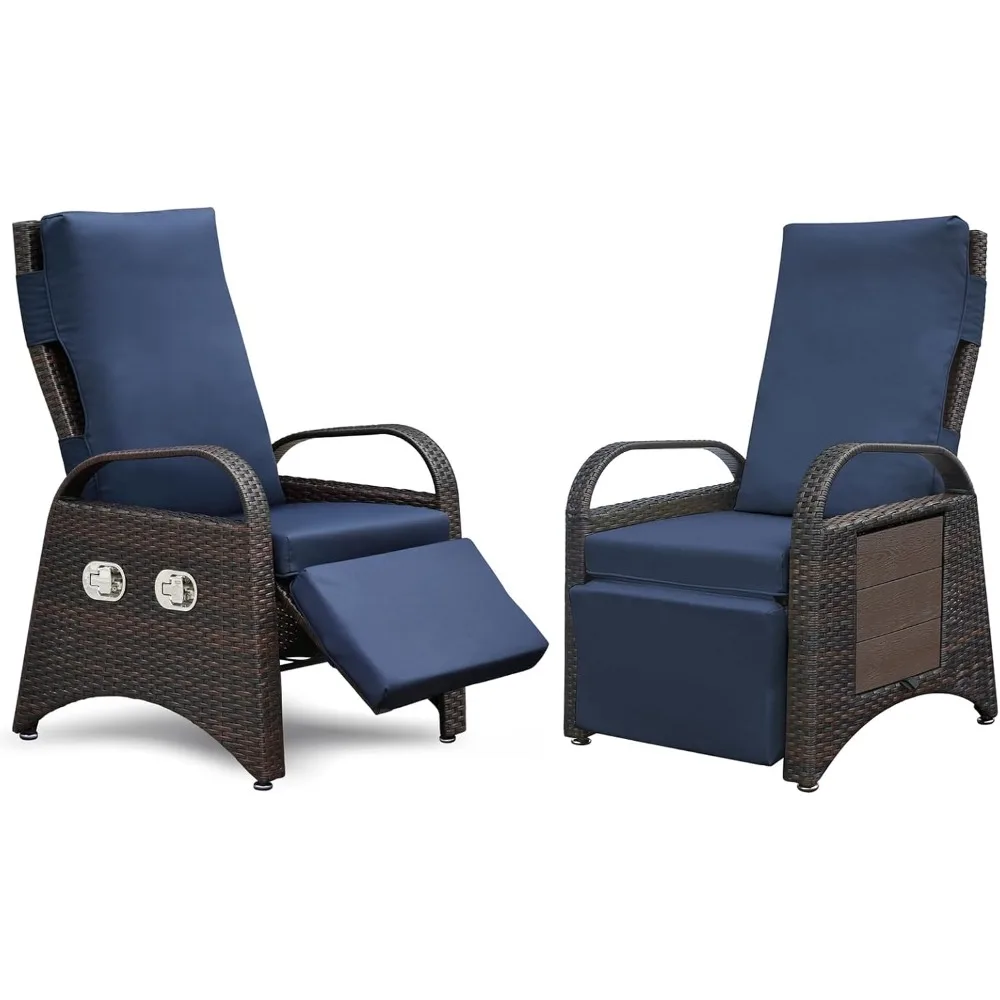 2 Pieces Outdoor Patio Recliner Chairs Set, Independently Adjustable Backrest and Footrest Patio Wicker Reclining Lounge Chair
2 Pieces Outdoor Patio Recliner Chairs Set, Independently Adjustable Backrest and Footrest Patio Wicker Reclining Lounge Chair