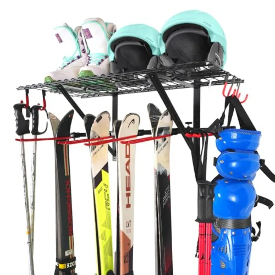 Wall Mounted Ski Rack Ski and Snowboard Storage Rack for Garage/Shed Large Capacity Ski Equipment Holder with Top Shelf
Wall Mounted Ski Rack Ski and Snowboard Storage Rack for Garage/Shed Large Capacity Ski Equipment Holder with Top Shelf