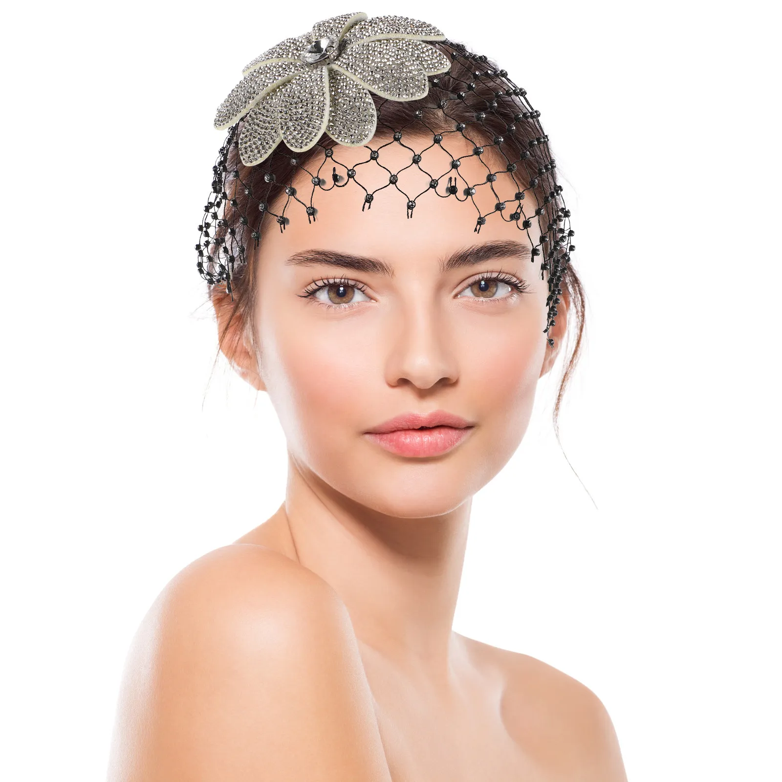 Women Vintage Rhinestone Headpiece Floral Mesh Hat Elegant Sparkling Hair Net Cap for Weddings Parties Formal Occasions Shine
Women Vintage Rhinestone Headpiece Floral Mesh Hat Elegant Sparkling Hair Net Cap for Weddings Parties Formal Occasions Shine