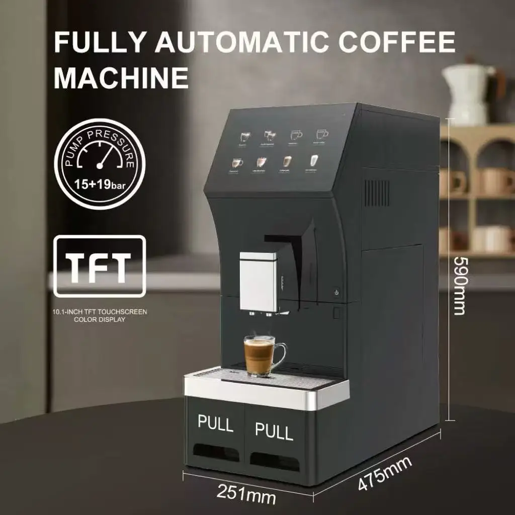 2026 New Style 19Bar Pump Commercial One Touch Full Automatic Programmable Electric Espresso Coffee Maker Bean To Cup
2026 New Style 19Bar Pump Commercial One Touch Full Automatic Programmable Electric Espresso Coffee Maker Bean To Cup
