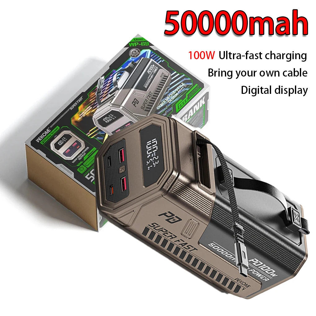 Банк питания большой емкости 50000 мАч с супер яркой светодиодной подсветкой, запасная батарея со сверхбыстрой зарядкой 100 Вт для IPhone Xiaomi Samsung
Банк питания большой емкости 50000 мАч с супер яркой светодиодной подсветкой, запасная батарея со сверхбыстрой зарядкой 100 Вт для IPhone Xiaomi Samsung