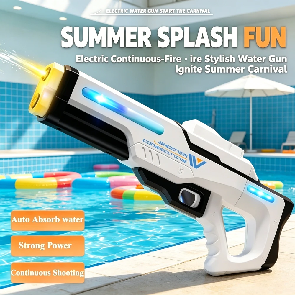 Powerful Auto Water Absorption Electric Water Gun Long Range Shooting Summer Pool Fighting Toy Children's Birthday Gifts
Powerful Auto Water Absorption Electric Water Gun Long Range Shooting Summer Pool Fighting Toy Children's Birthday Gifts
