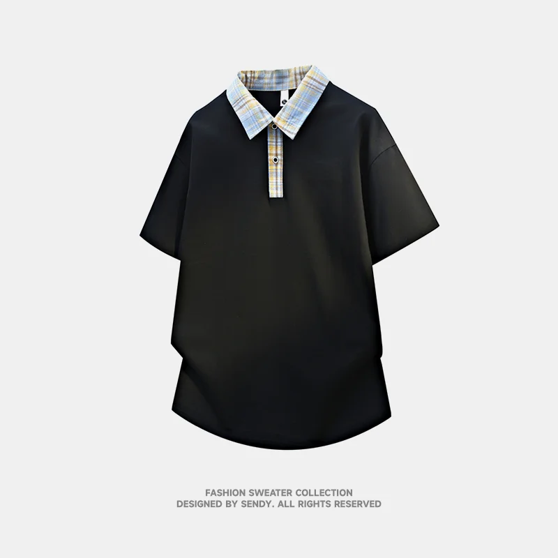 Summer Men's Plaid Collar Polo Shirt, Short Sleeve Color Block Casual T-Shirt, Loose Fit Preppy Style Top
Summer Men's Plaid Collar Polo Shirt, Short Sleeve Color Block Casual T-Shirt, Loose Fit Preppy Style Top