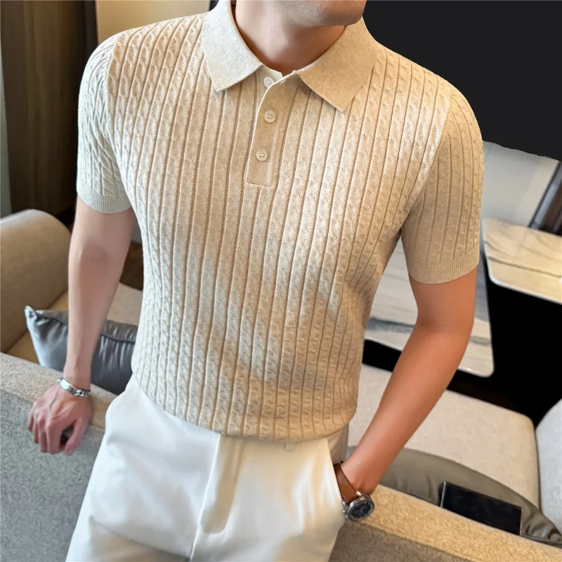 High-quality thin Lyocell & linen short-sleeve polo shirt, casual twist breathable men's knitted T-shirt
High-quality thin Lyocell & linen short-sleeve polo shirt, casual twist breathable men's knitted T-shirt