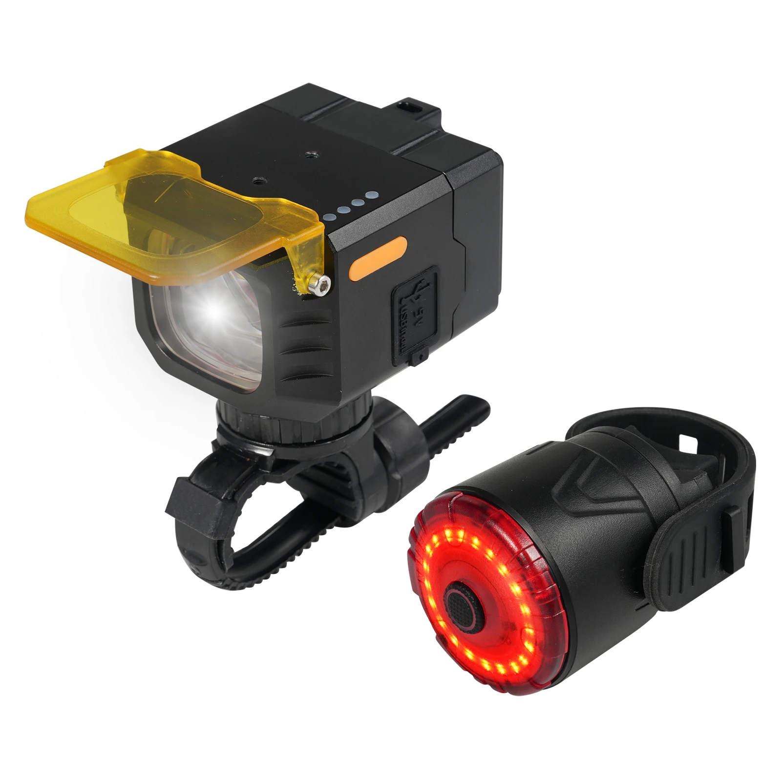 Rechargeable Bike Light Set Bike Headlight-Taillight Combinations Bicycle Front Headlight and Back Taillight for Night Riding
Rechargeable Bike Light Set Bike Headlight-Taillight Combinations Bicycle Front Headlight and Back Taillight for Night Riding