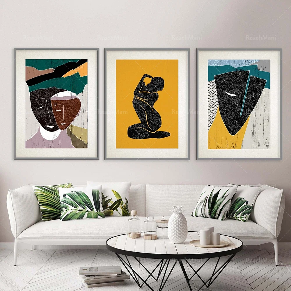 Abstract African face portrait, contemporary art print, modern female figure, african american black woman portrait poster
Abstract African face portrait, contemporary art print, modern female figure, african american black woman portrait poster