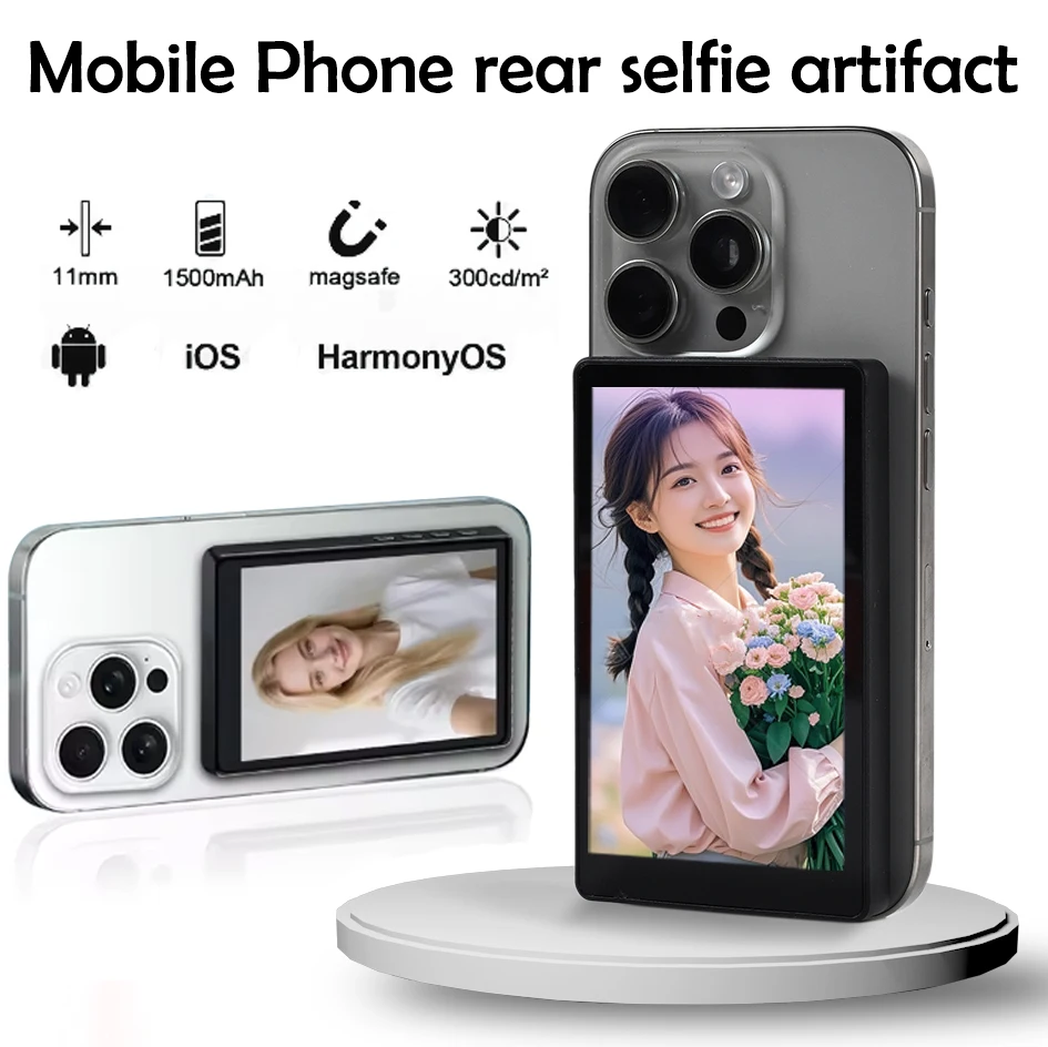 5-дюймовый экран монитора для селфи, беспроводное магнитное крепление, задняя камера для видеоблогов, селфи, Wi-Fi, Bluetooth-соединение для селфи в прямом эфире
5-дюймовый экран монитора для селфи, беспроводное магнитное крепление, задняя камера для видеоблогов, селфи, Wi-Fi, Bluetooth-соединение для селфи в прямом эфире