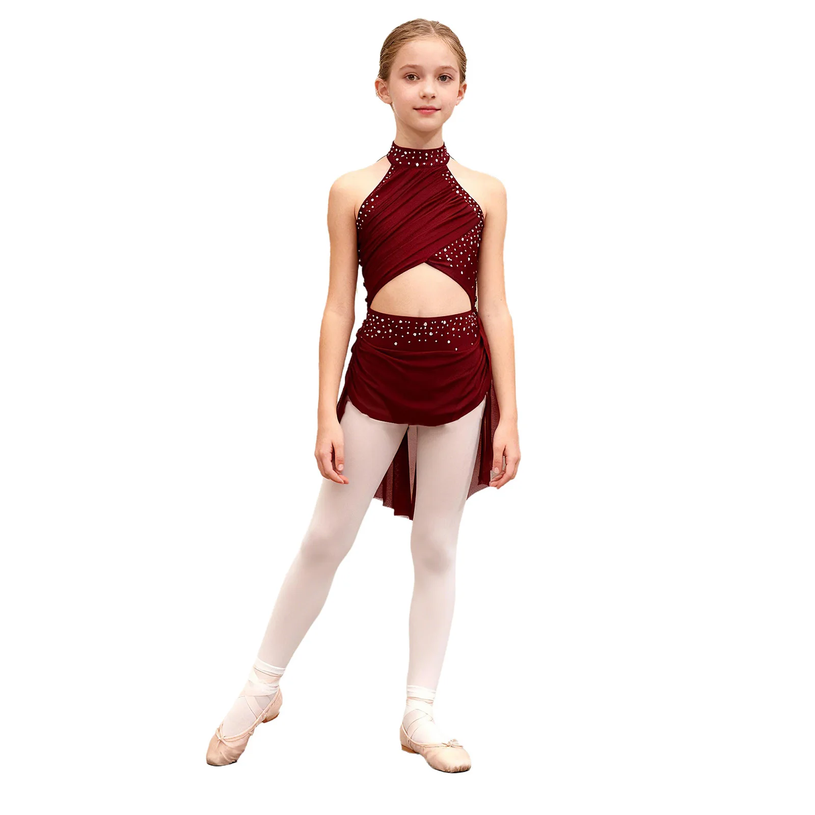 Girls Lyrical Ballet Dance Dress Sequined Performance Costume Glittery Rhinestone Cutout Strappy Backless Leotard Sheer Mesh
Girls Lyrical Ballet Dance Dress Sequined Performance Costume Glittery Rhinestone Cutout Strappy Backless Leotard Sheer Mesh