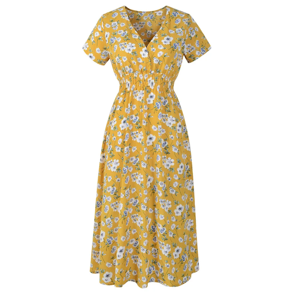 Summer Temperament Fashion Printed Chiffon Long Dress for Women New V-neck High Waist Slim Casual Bohemian Holiday Beach Dress
Summer Temperament Fashion Printed Chiffon Long Dress for Women New V-neck High Waist Slim Casual Bohemian Holiday Beach Dress