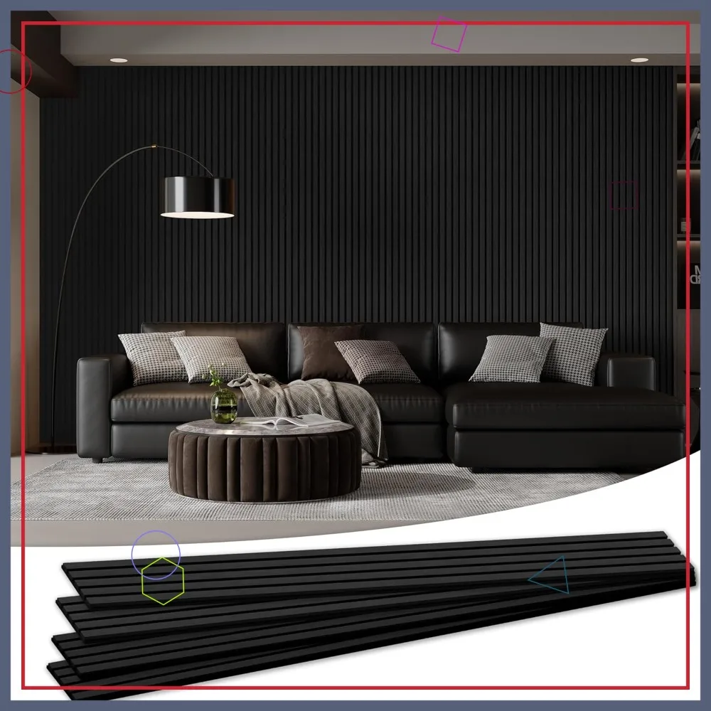 4 Pack 105.9" x 12.6" x 0.8" Acoustic Wood Slat Wall Panels, Sound Absorbing, Matte Black
4 Pack 105.9" x 12.6" x 0.8" Acoustic Wood Slat Wall Panels, Sound Absorbing, Matte Black