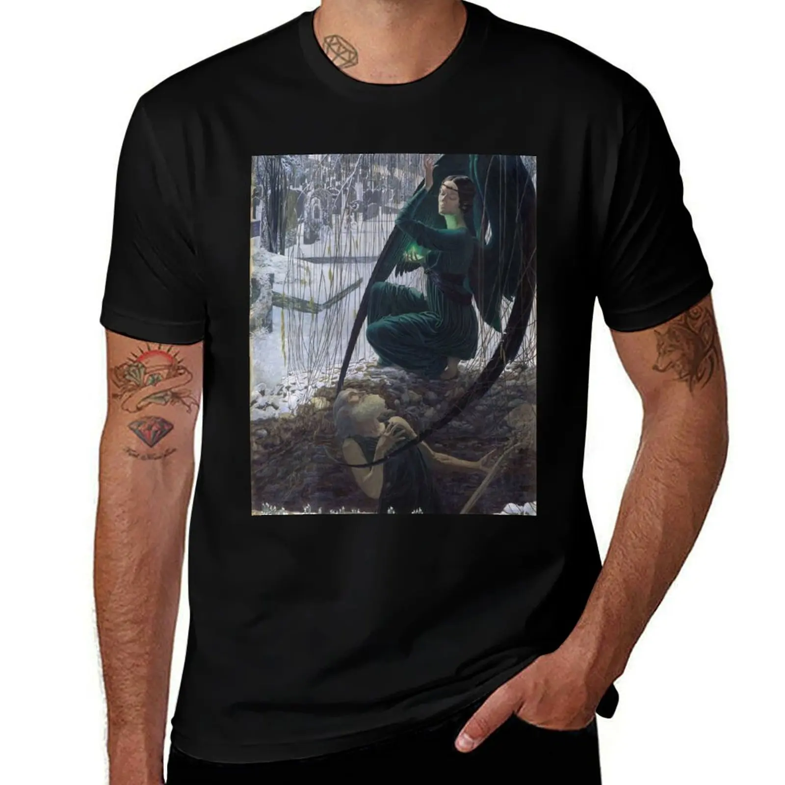 Carlos Schwabe - Death and the Grave Digger T-Shirt Festive Simple T-Shirt
Carlos Schwabe - Death and the Grave Digger T-Shirt Festive Simple T-Shirt