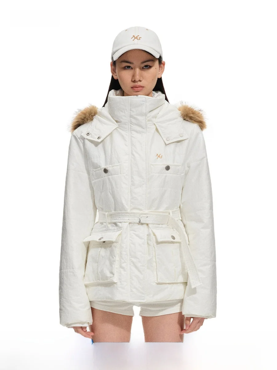 NAWS Polar Jaet Cotton Coat Multiple kets Stand Collar Waist Cinching Slim Fit Hooded Fur Collar Outerwear
NAWS Polar Jaet Cotton Coat Multiple kets Stand Collar Waist Cinching Slim Fit Hooded Fur Collar Outerwear