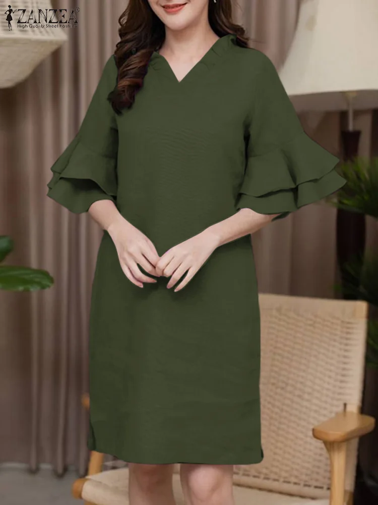 Vintage Solid Party Dress ZANZEA 2024 Summer Sundress Women V-Neck Half Sleeve Vestidos Casual Work Party Knee Length Robe Femme
Vintage Solid Party Dress ZANZEA 2024 Summer Sundress Women V-Neck Half Sleeve Vestidos Casual Work Party Knee Length Robe Femme