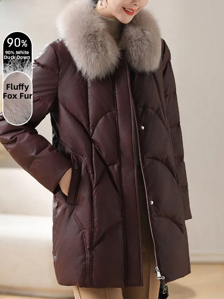 Winter Faionable down Jaet Women's Mid-Length Coat Fur Collar Thiened Polyester Fiber Regular Sve Zipper Closure
Winter Faionable down Jaet Women's Mid-Length Coat Fur Collar Thiened Polyester Fiber Regular Sve Zipper Closure