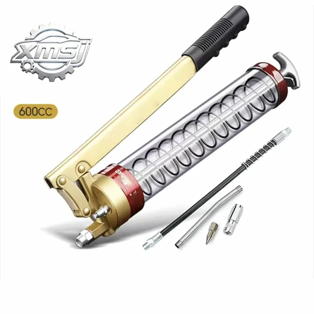 Pistola engrasadora Manual de alta presión, 600cc, agarre de pistola resistente, Material transparente a prueba de explosiones p
Pistola engrasadora Manual de alta presión, 600cc, agarre de pistola resistente, Material transparente a prueba de explosiones p
