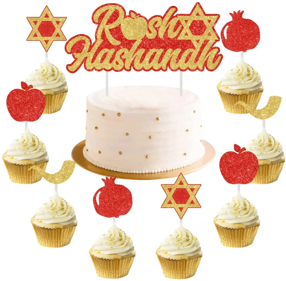 Cheereveal Rosh Hashanah Party Cake Decorations Dessert Cupcake Toppers Jewish New Year Table Decor Yom Teruah Decorations
Cheereveal Rosh Hashanah Party Cake Decorations Dessert Cupcake Toppers Jewish New Year Table Decor Yom Teruah Decorations