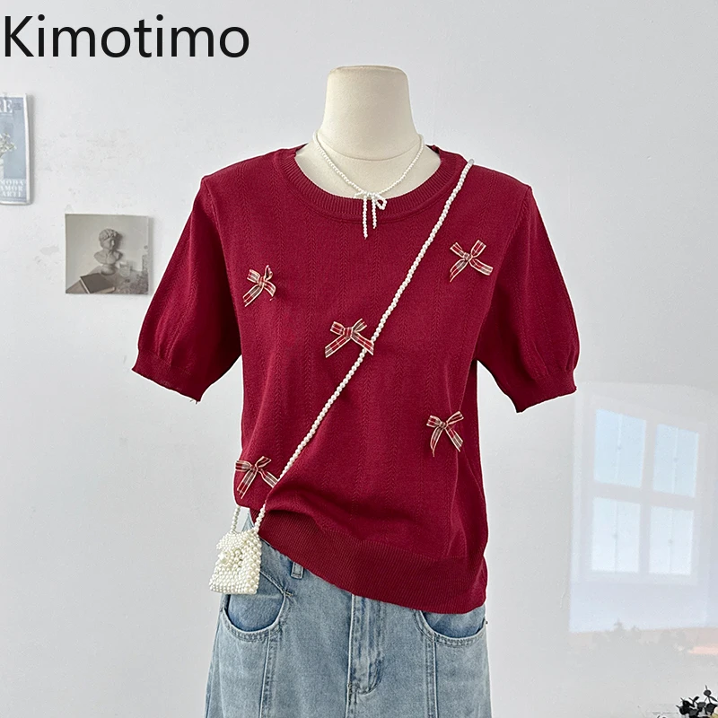 Kimotimo Japanese Sweet Bow Y2k Pullover Women 2025 Summer Round Neck Slim Fit Knitted Crop Top Cute Casual Fashion Chic Sweater
Kimotimo Japanese Sweet Bow Y2k Pullover Women 2025 Summer Round Neck Slim Fit Knitted Crop Top Cute Casual Fashion Chic Sweater