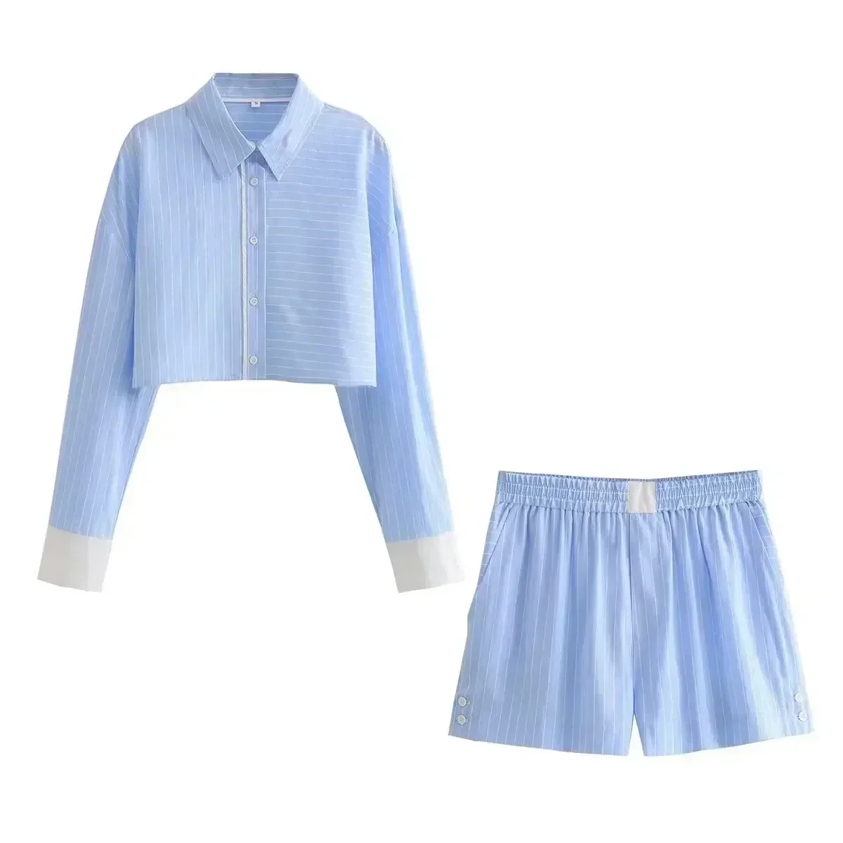 Women's new fashion casual short style contrasting striped lapel shirt retro long sleeved button up women's shirt chic top
Women's new fashion casual short style contrasting striped lapel shirt retro long sleeved button up women's shirt chic top