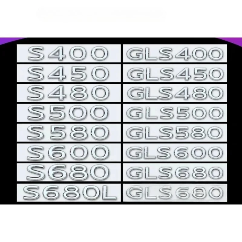 Car Trunk Rear Letters Word Badge Emblem Letter Decal Sticker for S400 S450 S480 S500 S580 S600 S680 GLS400 450 480 500 600 680
Car Trunk Rear Letters Word Badge Emblem Letter Decal Sticker for S400 S450 S480 S500 S580 S600 S680 GLS400 450 480 500 600 680