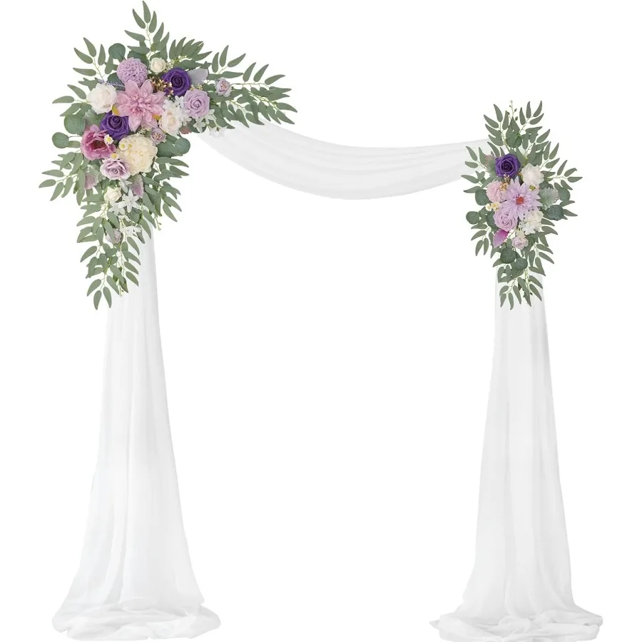 Artificial Wedding Arch Flowers Kit Pack of 3 with 2Pcs Artificial Flower Arch Decor and 1Pcs Sheer Drape for Elegant Wedding C
Artificial Wedding Arch Flowers Kit Pack of 3 with 2Pcs Artificial Flower Arch Decor and 1Pcs Sheer Drape for Elegant Wedding C