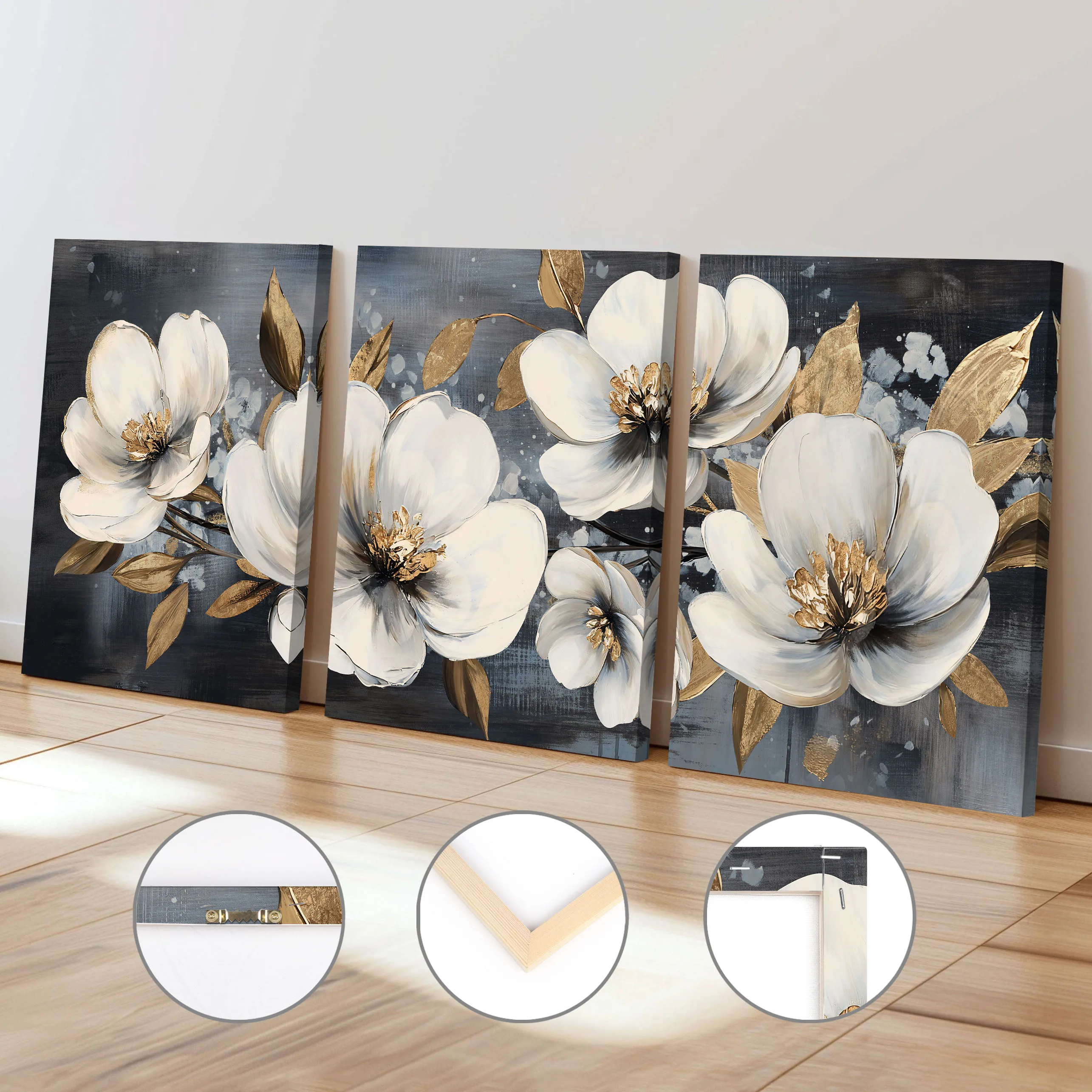 Vintage Abstract Floral Art With Frame Decorative Painting Grey Background Blooming White Flowers Poster Home Room Office Decor
Vintage Abstract Floral Art With Frame Decorative Painting Grey Background Blooming White Flowers Poster Home Room Office Decor