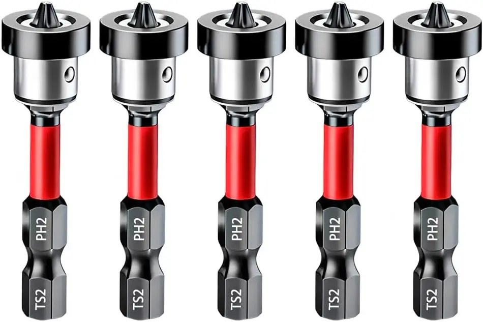 5pcs Drywall Screw Setter, Magnetic Positioning Screwdriver Bits PH2 Bits,Plasterboard Screws Locating Batch Tools, 50mm
5pcs Drywall Screw Setter, Magnetic Positioning Screwdriver Bits PH2 Bits,Plasterboard Screws Locating Batch Tools, 50mm
