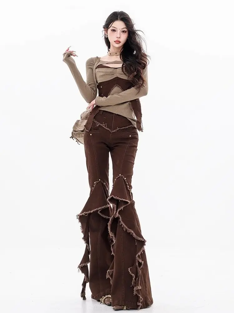 2025 Spring New Vintage High Waist Bow Flare Jeans Women American Retro Straight Leg Floor Length Loose Trousers
2025 Spring New Vintage High Waist Bow Flare Jeans Women American Retro Straight Leg Floor Length Loose Trousers