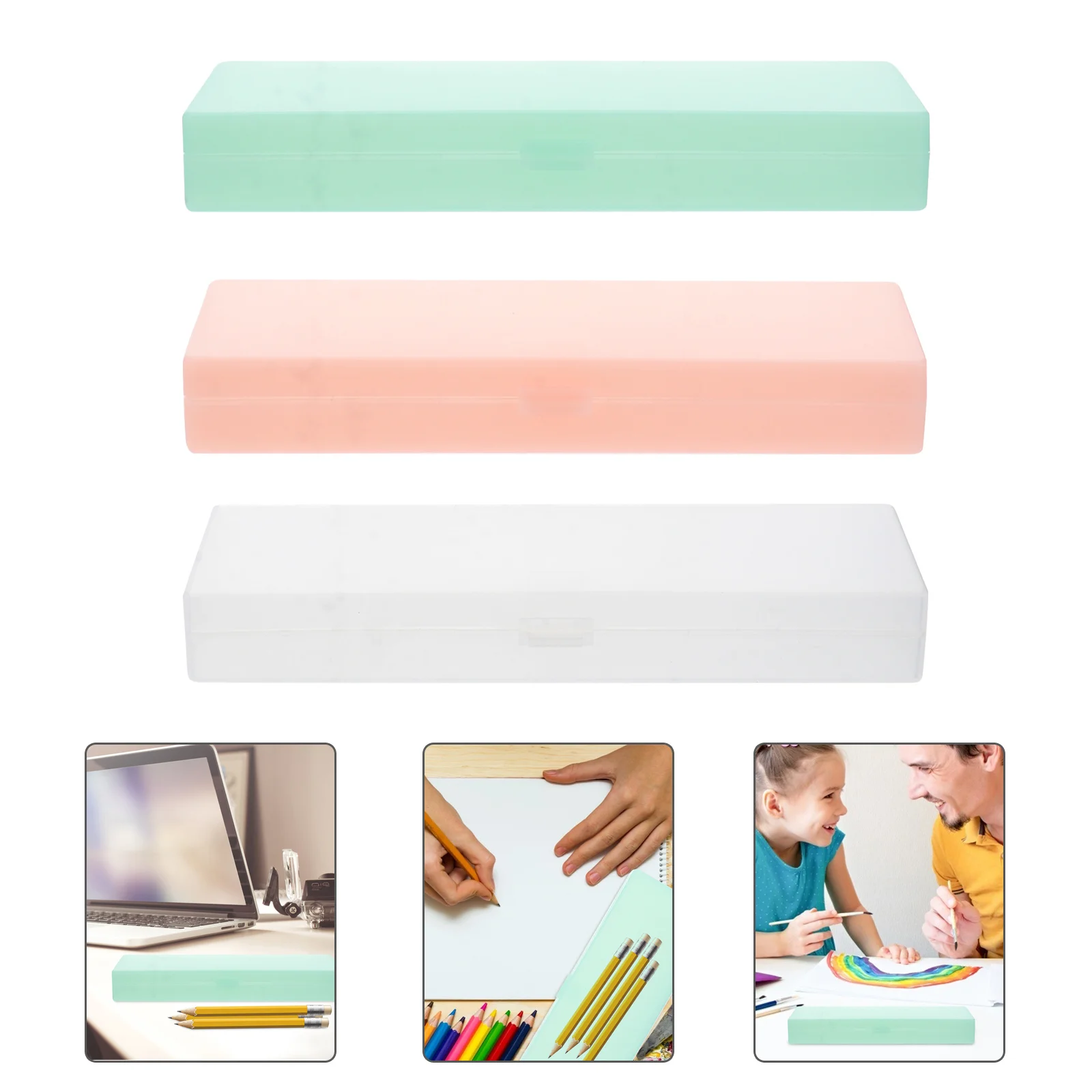 3Pcs Plastic Pencil Box Transparent Simple Design Large Capacity for School Office Pen Holder Pencil Case Pen Box
3Pcs Plastic Pencil Box Transparent Simple Design Large Capacity for School Office Pen Holder Pencil Case Pen Box