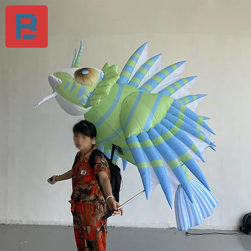 Inflatable lion fish air model human back walking Fish Aquarium Beach Festival Amusement Park Parade Interactive lighting props
Inflatable lion fish air model human back walking Fish Aquarium Beach Festival Amusement Park Parade Interactive lighting props