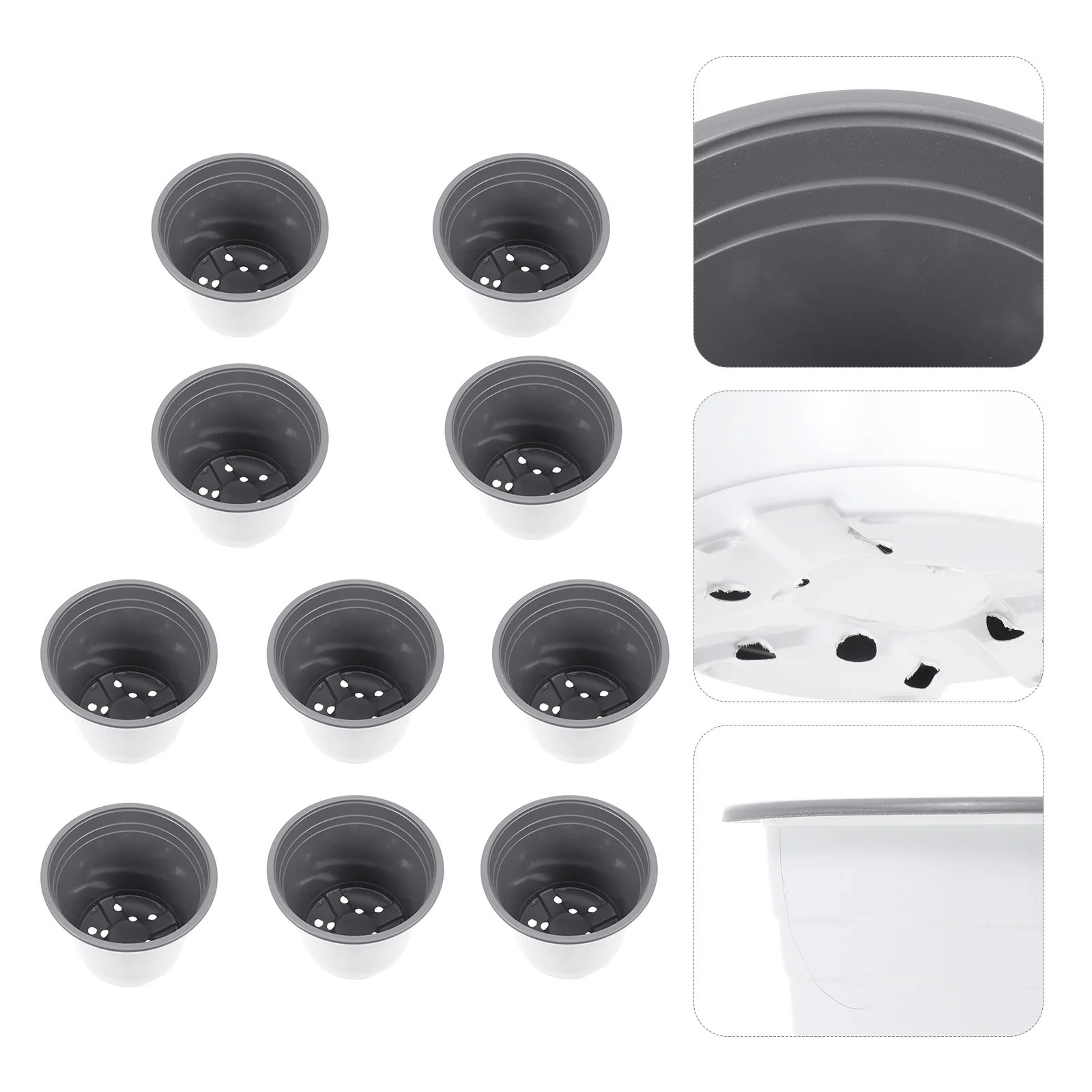 10 Pcs Two-color Seedling Pot Planting Nursery Pots Flower Nutrition Cups for Plants Garden Accessory Plastic
10 Pcs Two-color Seedling Pot Planting Nursery Pots Flower Nutrition Cups for Plants Garden Accessory Plastic