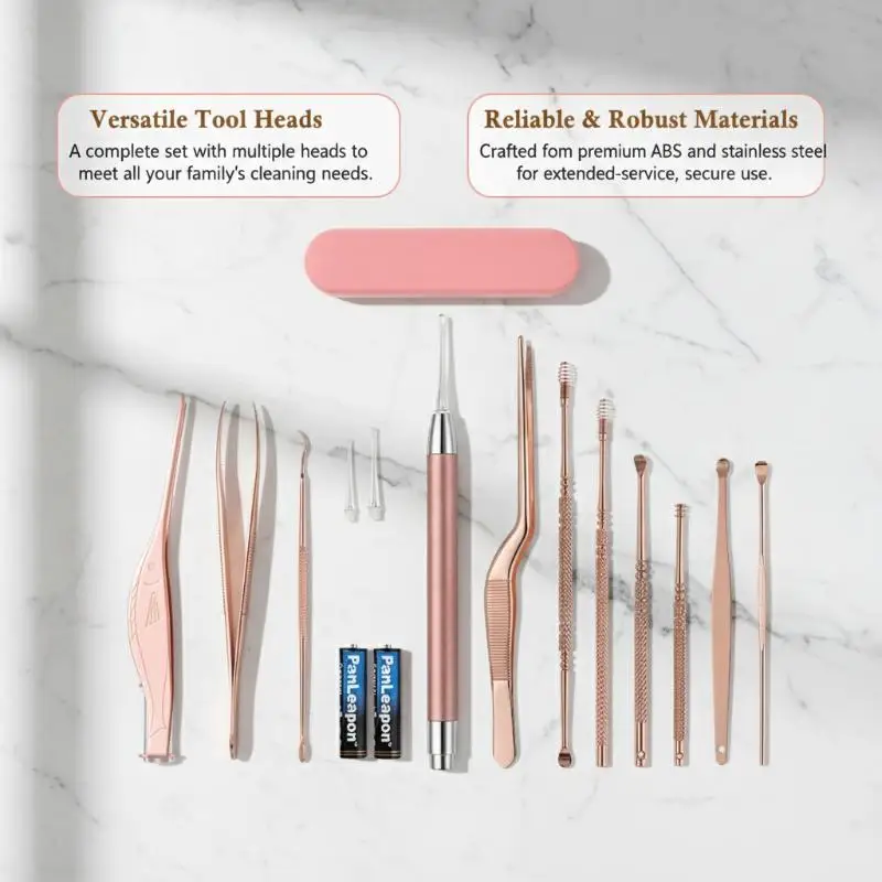Ear Picking Light Set for Wax Cleaning Stainless Steel Tools Easy to Store and 7PCS Kit
Ear Picking Light Set for Wax Cleaning Stainless Steel Tools Easy to Store and 7PCS Kit