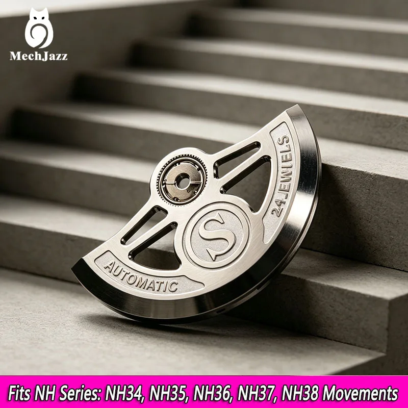 MechJazz Modified NH35 Automatic Rotor Oscillating Weight, Fits NH34/NH36/NH38 Movement, Mechanical Watch Replacement Parts
MechJazz Modified NH35 Automatic Rotor Oscillating Weight, Fits NH34/NH36/NH38 Movement, Mechanical Watch Replacement Parts