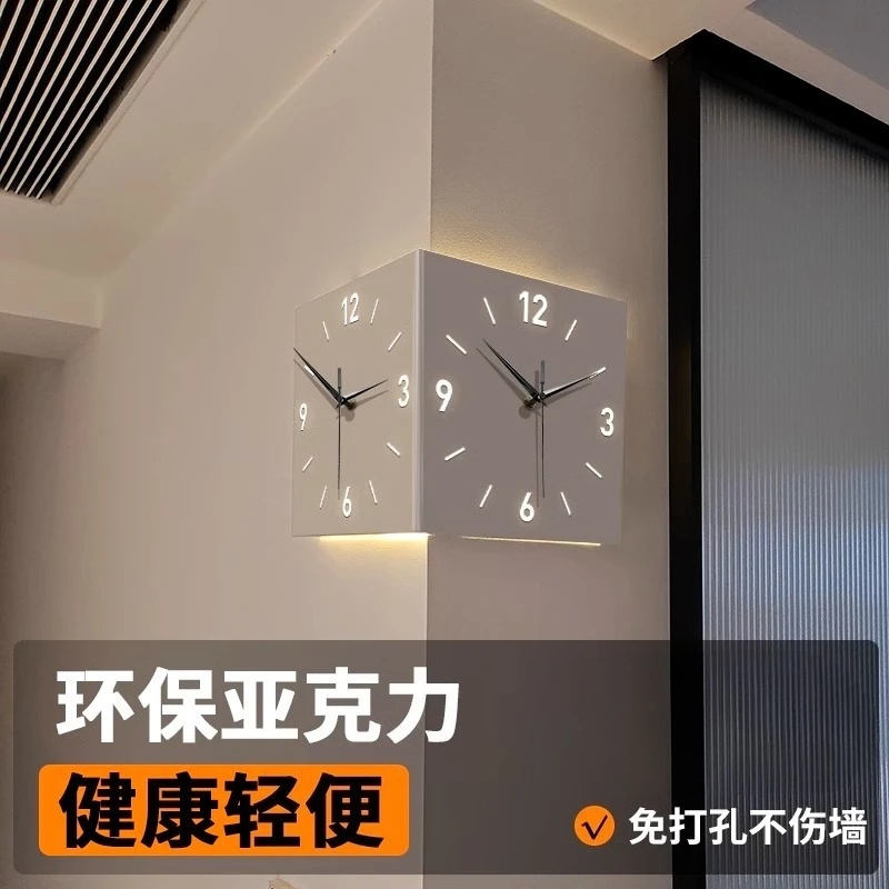 Modern simple living room double-sided corner wall clock cream wind non-punching home creative clock wall lamp clock wall hangin
Modern simple living room double-sided corner wall clock cream wind non-punching home creative clock wall lamp clock wall hangin