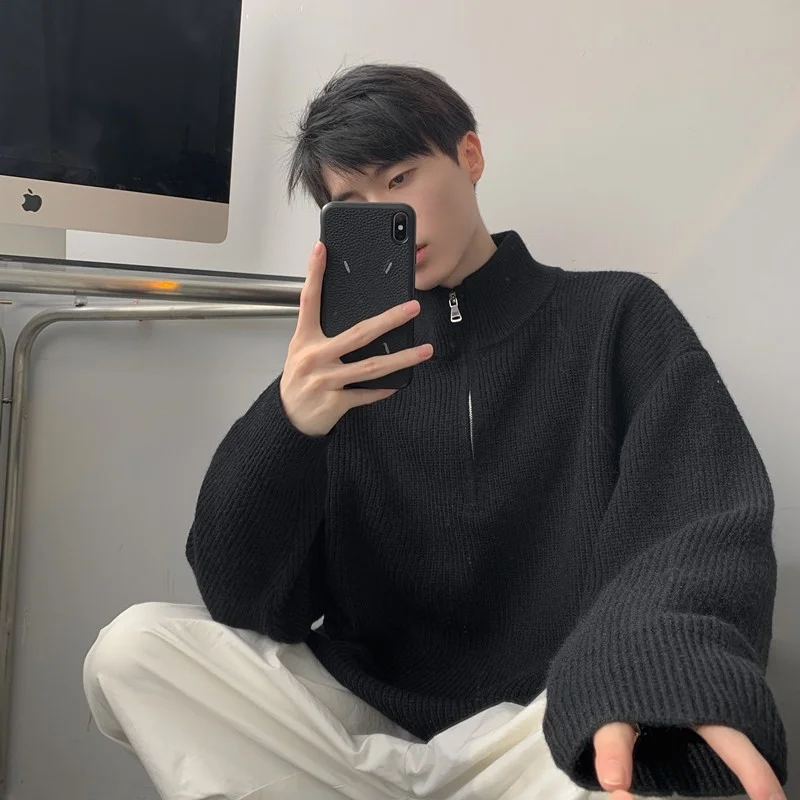 Теплый трикотажный свитер на молнии с высоким воротником, свободного кроя, мужской, повседневный, из полиэфирного волокна, зимний, для активного отдыха, молодежный
Теплый трикотажный свитер на молнии с высоким воротником, свободного кроя, мужской, повседневный, из полиэфирного волокна, зимний, для активного отдыха, молодежный