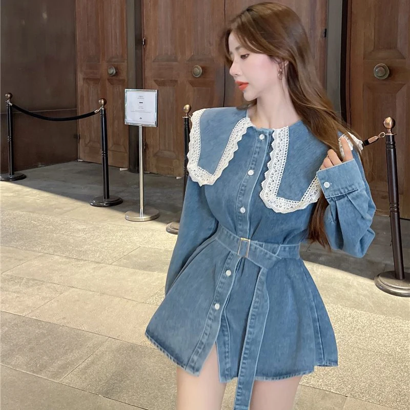 Chic Denim Shirt Jacket Women's Outer Wearing Spring Autumn New Long Sleeve Slimming Single Breasted Sweet Fashion Jackets Tops
Chic Denim Shirt Jacket Women's Outer Wearing Spring Autumn New Long Sleeve Slimming Single Breasted Sweet Fashion Jackets Tops
